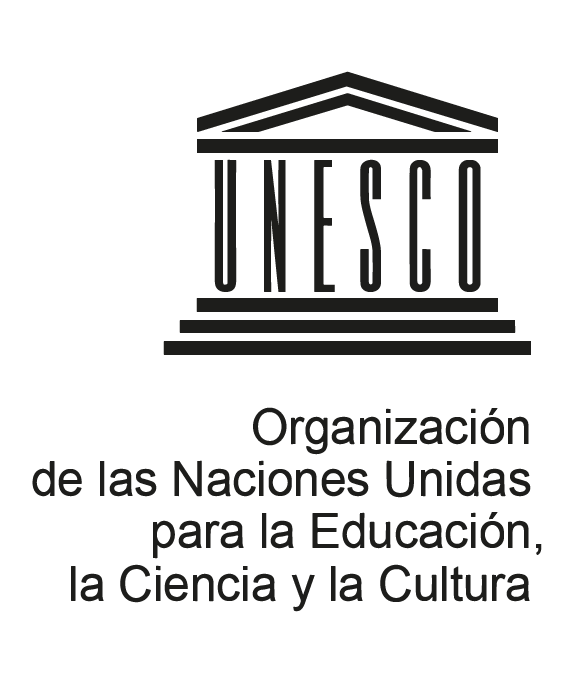 UNESCO, en un logo que representa un edificio antiguo, estilo al Partenon griego